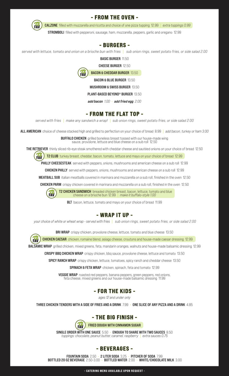 MENUS Trappers II Pizza & Pub