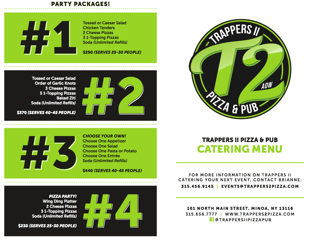 MENUS Trappers II Pizza & Pub